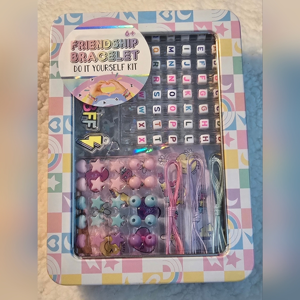 Friendship Bracelet DIY Kit with Stickers Beads and Strings